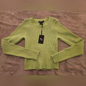 Sincerely Jules Ribbed Lime Green Long Sleeve Crop Top